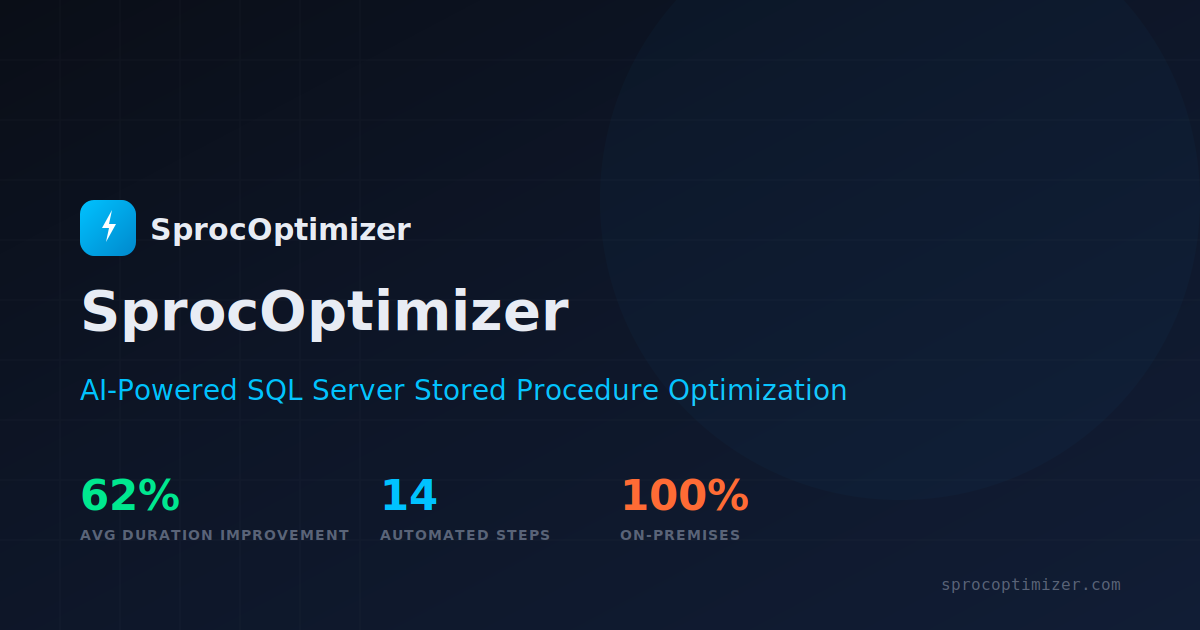 SprocOptimizer — AI Agent for SQL Server Stored Procedure Optimization
